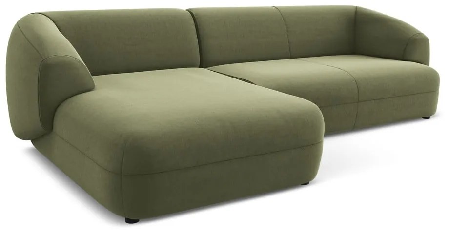 Zöld bársony sarokkanapé (bal oldali) Moana – Makamii