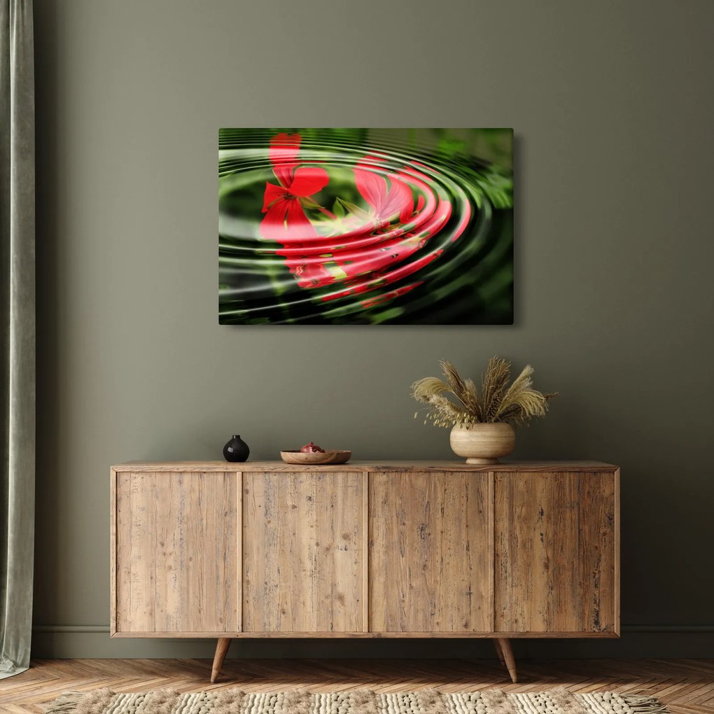 Absztrakt kép - virágok hullámokban (90x60 cm)
