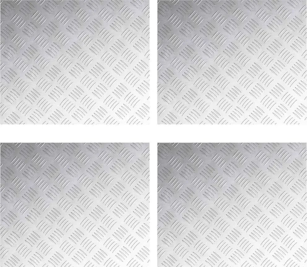 vidaXL Lépcsőfok Négyszögletes 4 pcs Ezüst 60 x 50 cm Alumínium