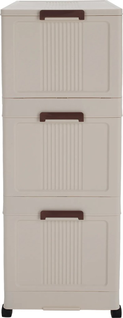 Összecsukható szekrény, fehér/barna, műanyag, POSA TYP 2