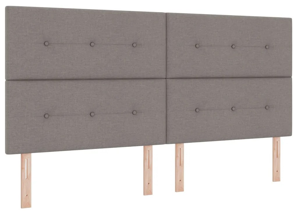 Box Spring Ágy Mattal Taupe 200x200 cm Szövet
