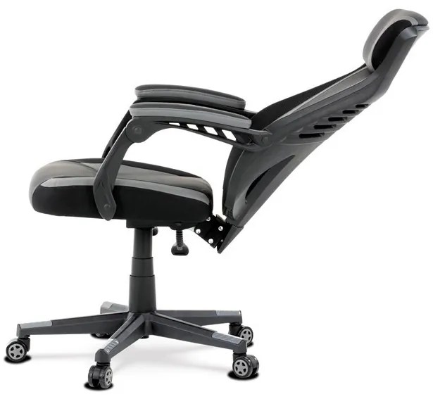 Szürke Ekobőr Gamer Szék, Hinta Mechanikával. KA-Y213 GREY