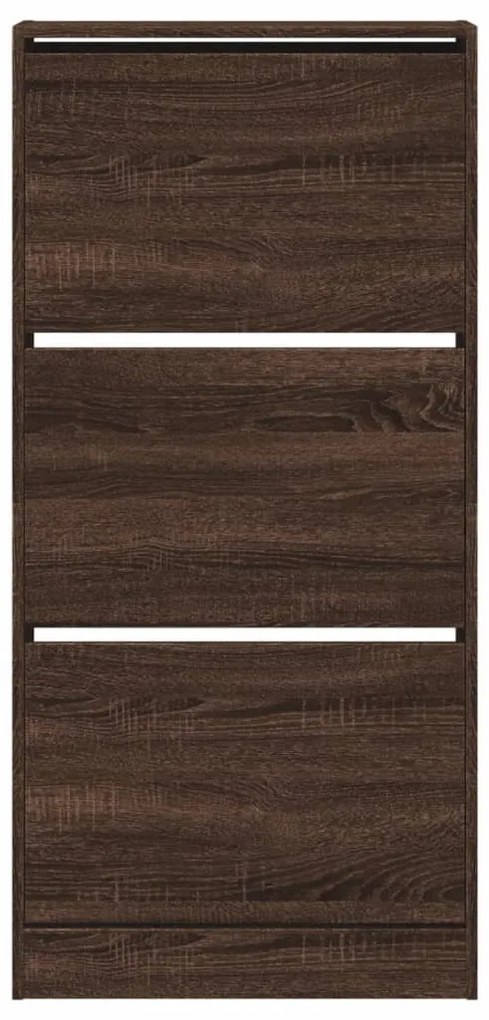 barna tölgyszínű szerelt fa cipőszekrény 60x 21 x 125,5 cm