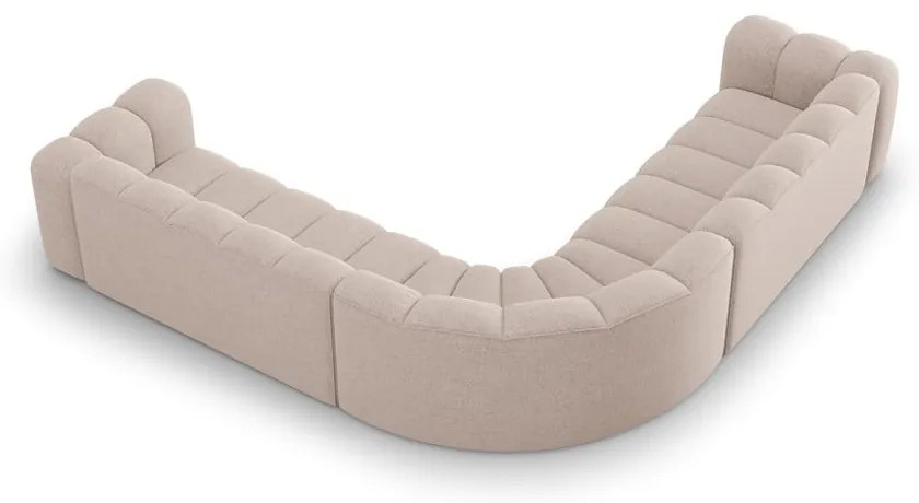 Bézs zsenília moduláris sarokkanapé Lupine – Micadoni