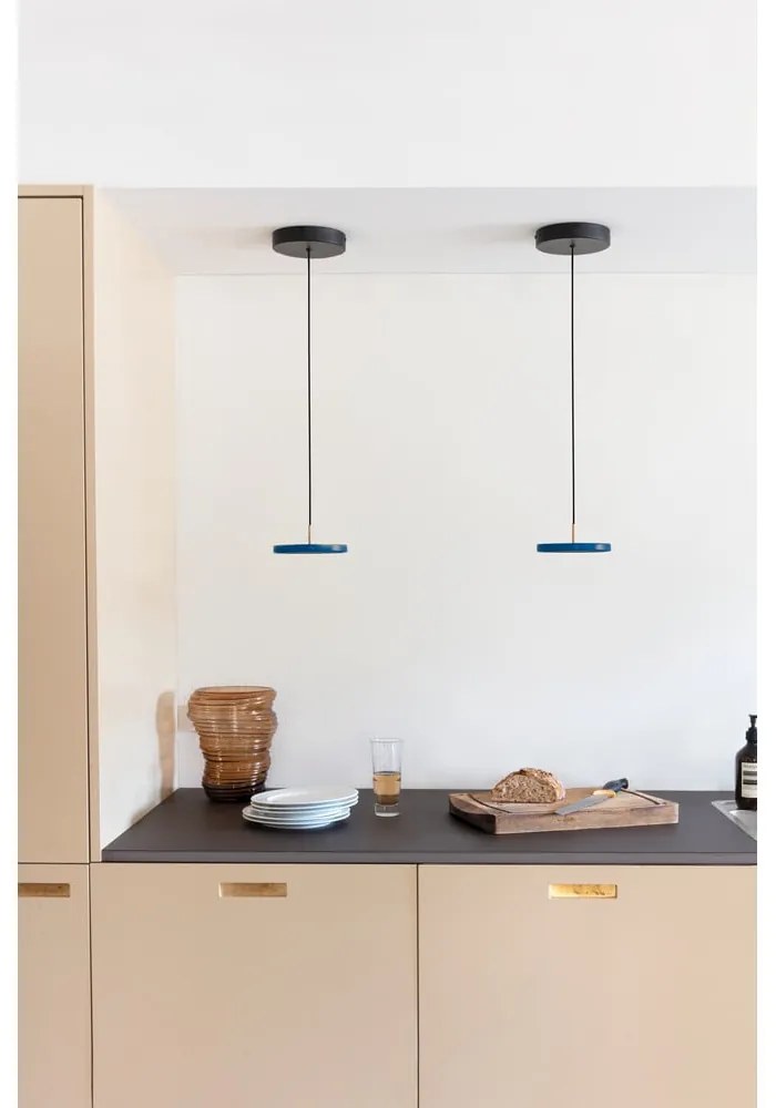 Petróleumkék LED függőlámpa fém búrával ø 15 cm Asteria Micro – UMAGE