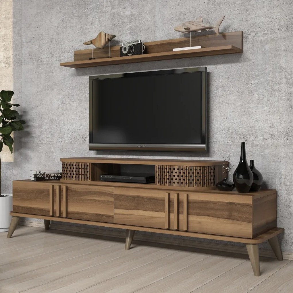 Eylül TV-állvány, dió, 168 cm