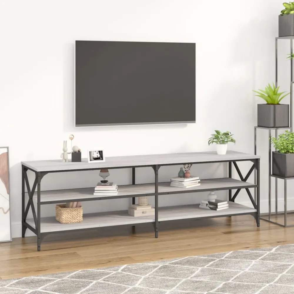 szürke sonoma színű szerelt fa TV-szekrény 160 x 40 x 50 cm
