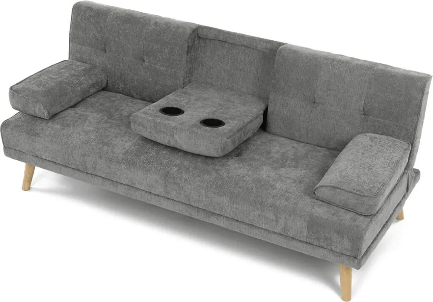 Háromszemélyes kihúzható kanapé, szürke, szövet, ASB-C3034 GREY2