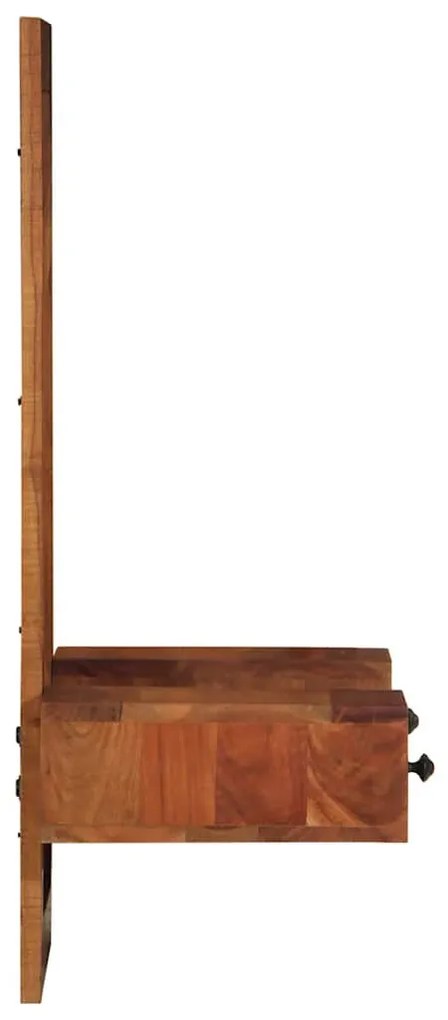 fali tükör fiókokkal 60x33x90 cm tömör fa akácfa