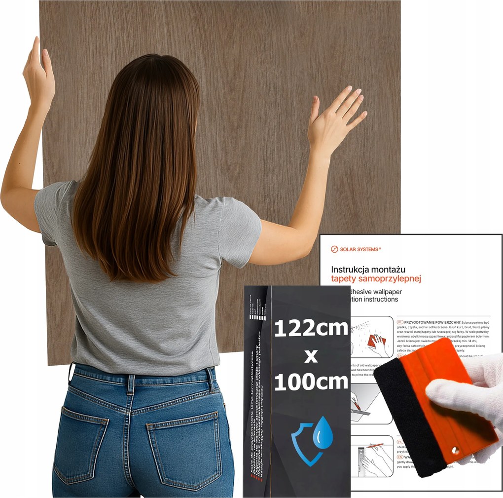 Öntapadós tapéta Vízálló Konyha Fal Bútor Meleg Barna