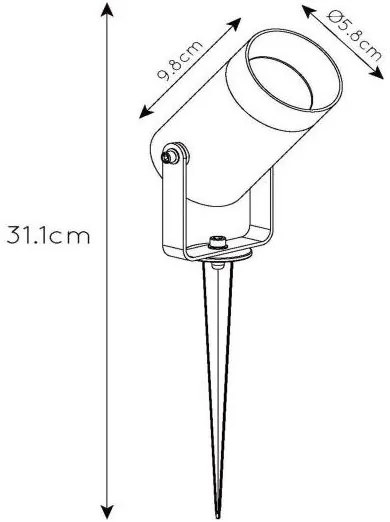 Lucide 09832/01/30 - Kültéri TAYLOR spotlámpa 1xGU10/50W/230V IP65