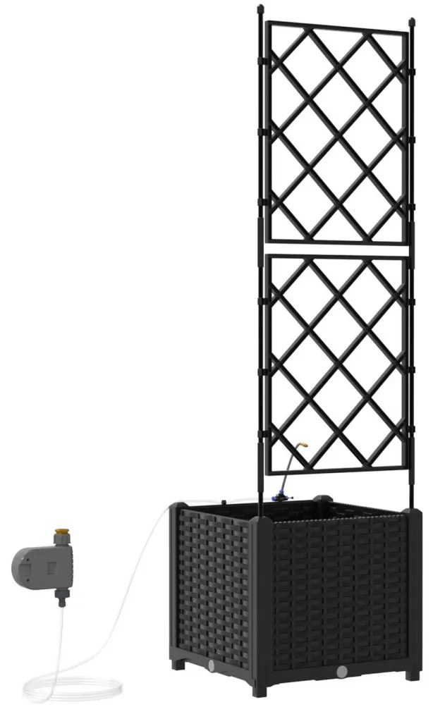 Kerti ültetők Fekete 40 x 40 x 142 cm Acél