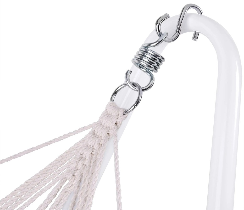 Deuba Hintaágy fém vázzal 200x80 cm - krém/kék