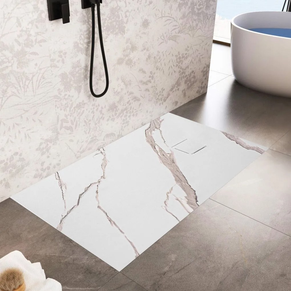 Zuhanytálca Magnum CARRARA WHITE 90x120