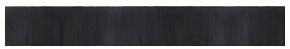 négyszögletű fekete bambusz szőnyeg 70 x 500 cm