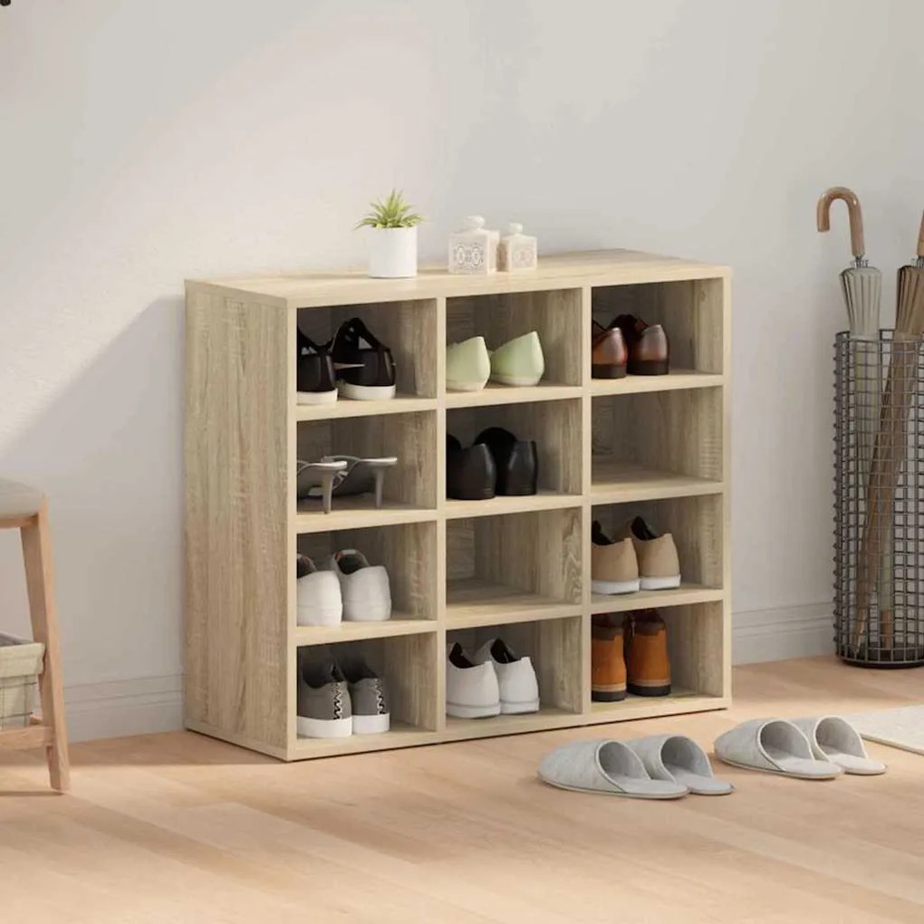 Cipősszekrény polcokkal sonoma tölgy 77.5 x 30 x 67 cm Faanyag