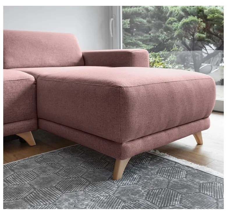 Rózsaszín kinyitható-tárolóhelyes sarokkanapé Classy Sophie – Miuform