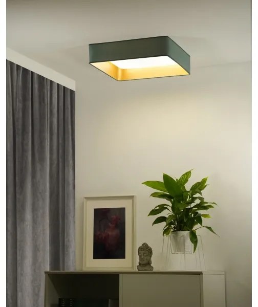 Brilagi-LED Fényerőszabályozható lámpatest VELVET SQUARE LED/36W/230V Wi‑Fi Tuya + távirányító mentazöld