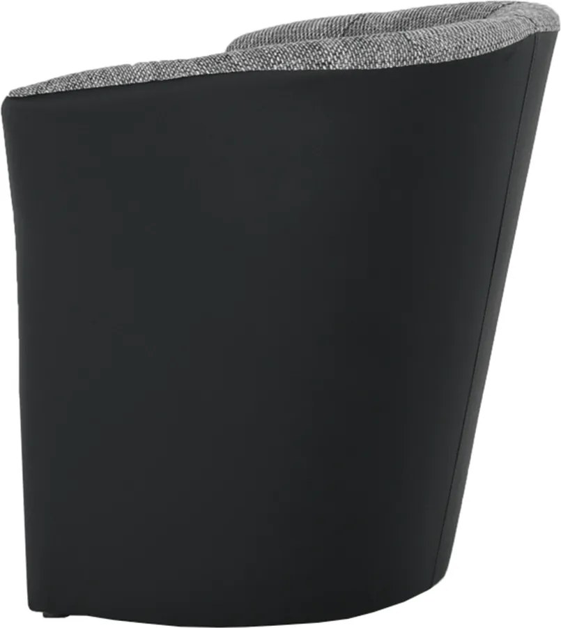 Klub fotel, fekete textilbőr/ szürke szövet, CUBA