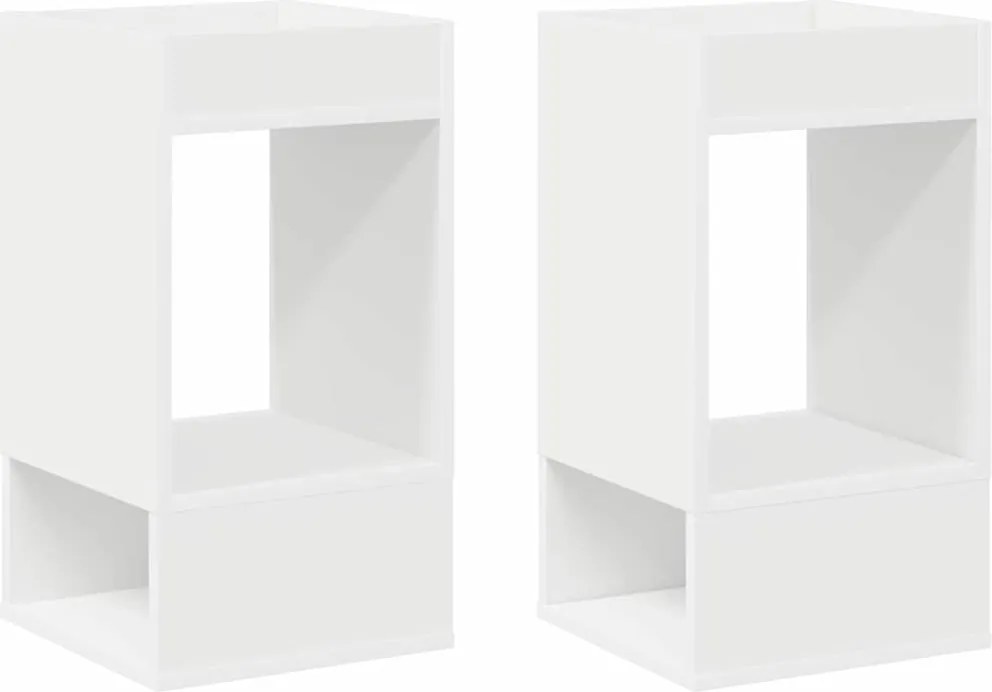 vidaXL Végasztal 2 pcs Fehér 30 x 30 x 56 cm Faanyag
