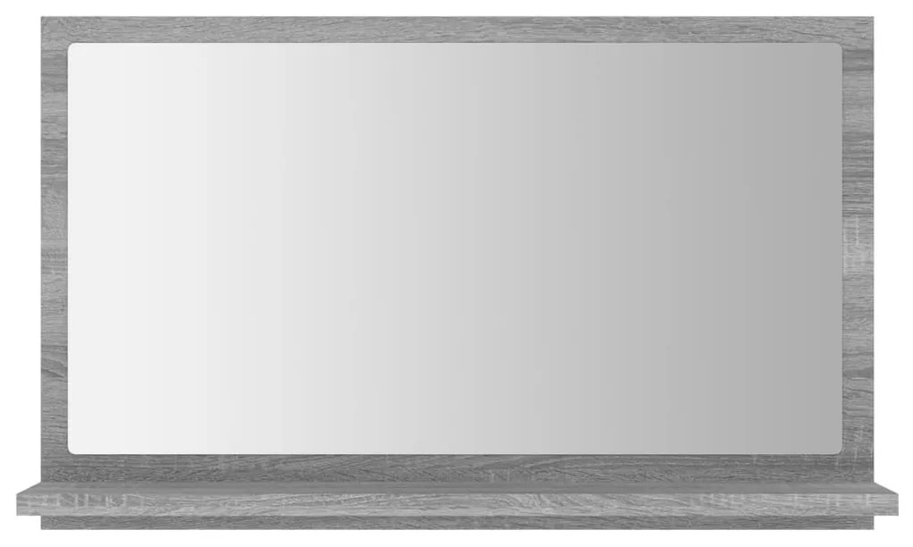 szürke sonoma színű szerelt fa fürdőszobatükör 60x10,5x37 cm