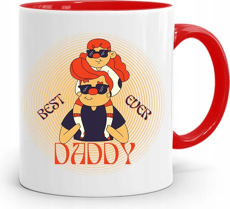 Piros Bögre Apának Best Daddy Ever nyomott mintával