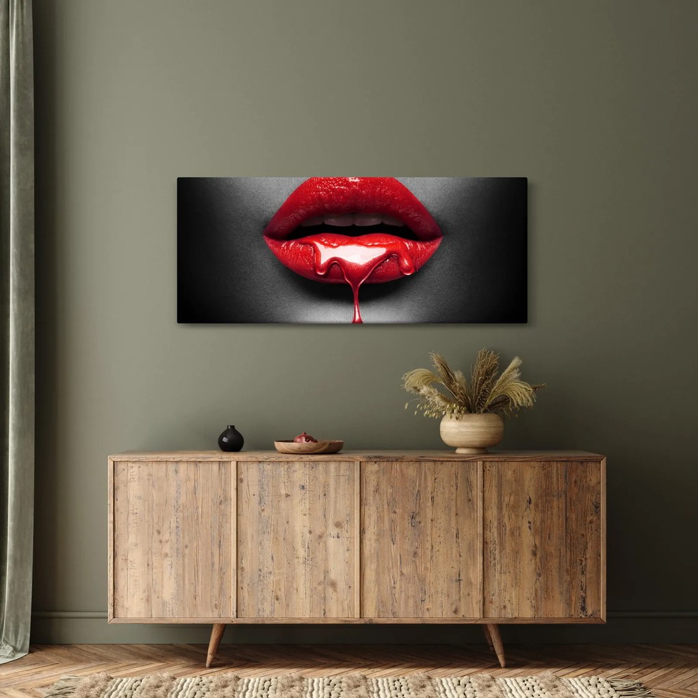 A női ajkak képe (120x50 cm)