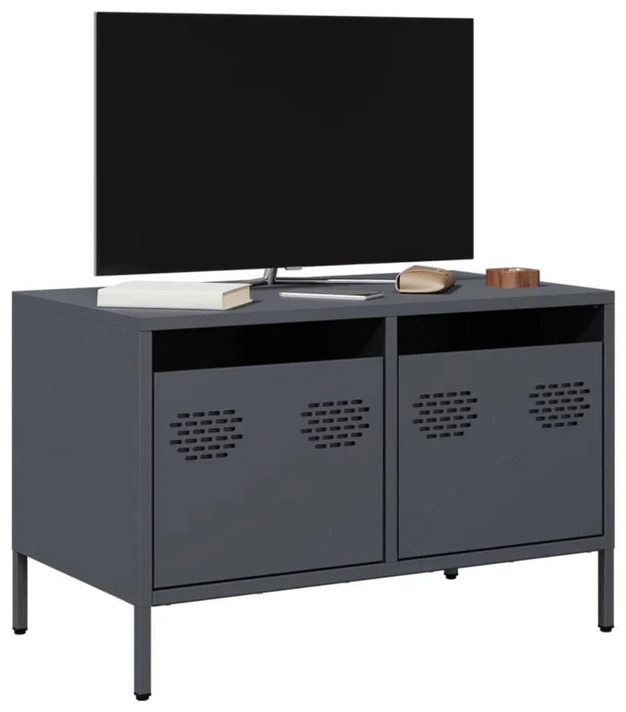 antracitszürke hidegen hengerelt acél TV-szekrény 68x39x43,5 cm