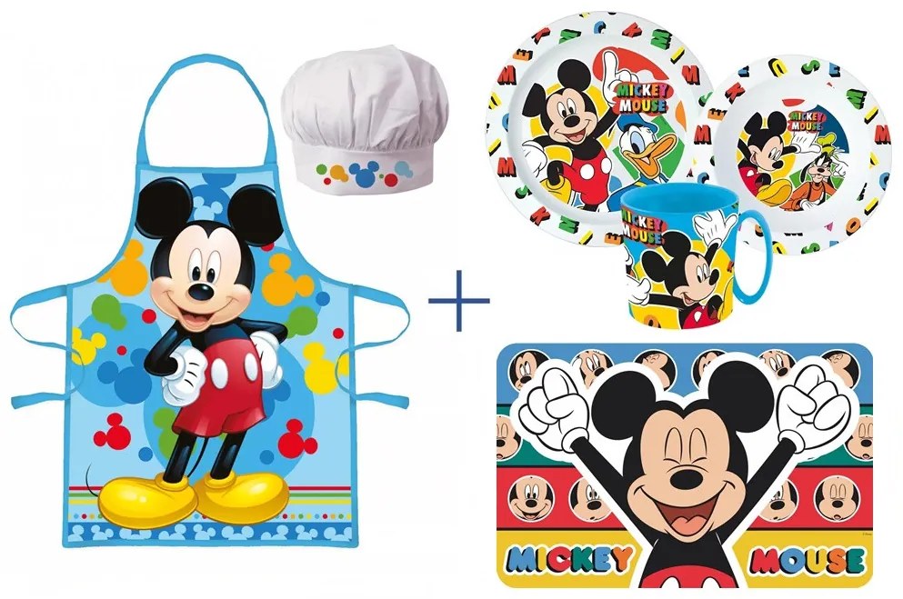 Disney Mickey kötény és étkészlet szett (colors)