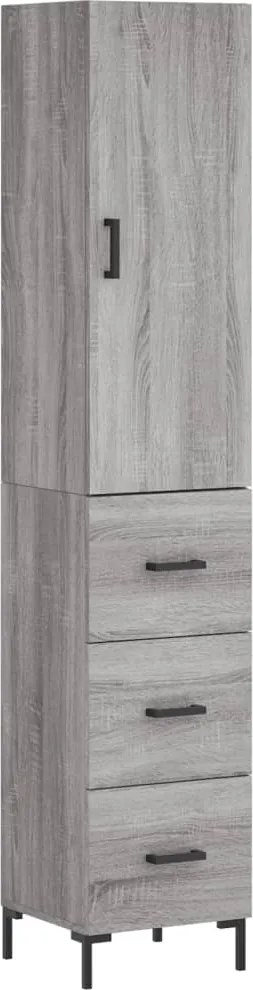 vidaXL szürke sonoma szerelt fa magasszekrény 34,5 x 34 x 180 cm