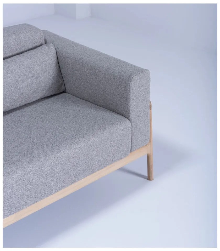 Fawn szürke kanapé tölgyfából, 210 cm - Gazzda