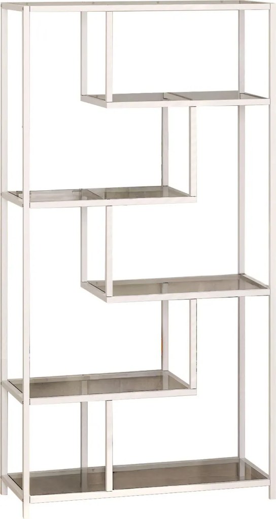 Üveg könyvespolc, fehér-átlátszó, 90 cm