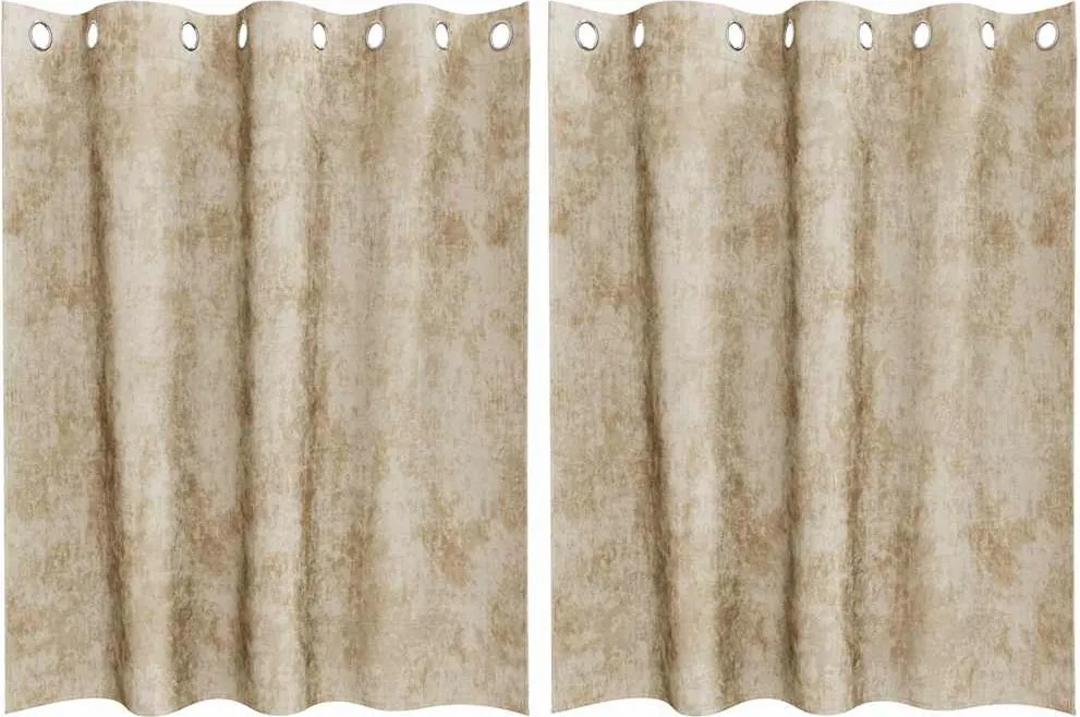 vidaXL Bársonyfüggönyök függönyökkel 2 pcs Krém 140 x 140 cm Bársony