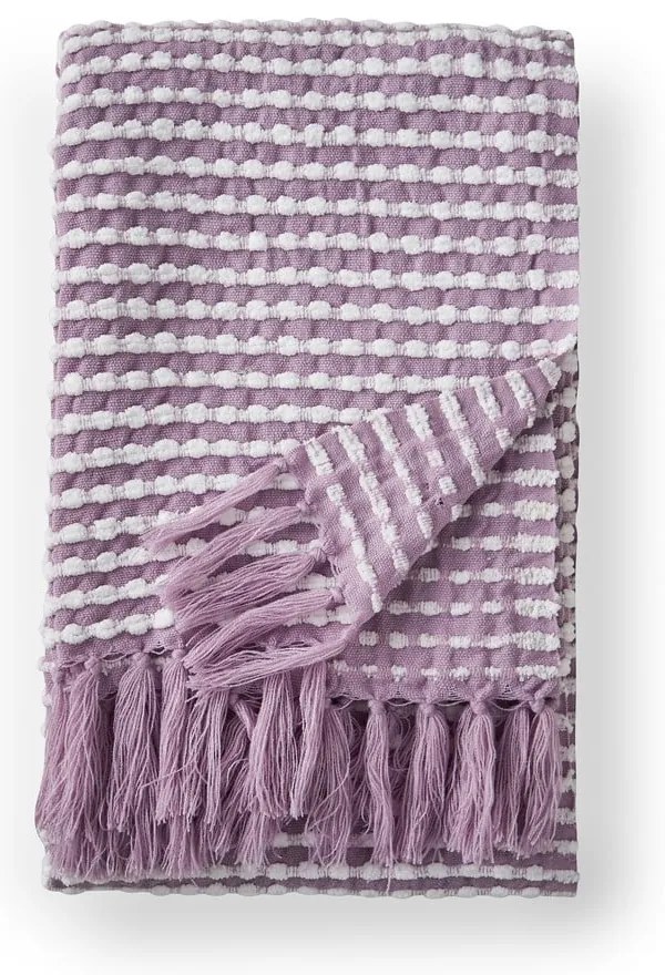 Levendula színű takaró 125x150 cm Stab Stitch – Catherine Lansfield