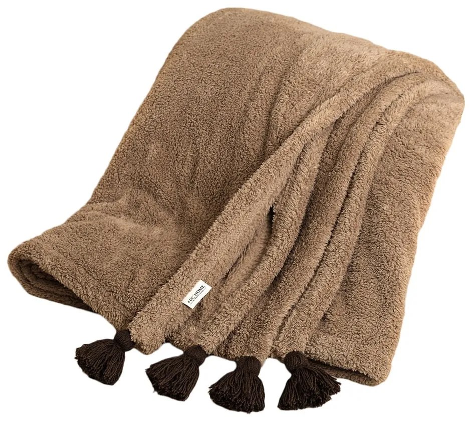 Barna mikroplüss ágytakaró 160x200 cm Puffy – Mijolnir