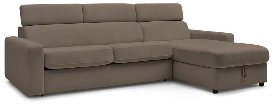 Barna kinyitható sarokkanapé (variálható) Monaco – Bobochic Paris