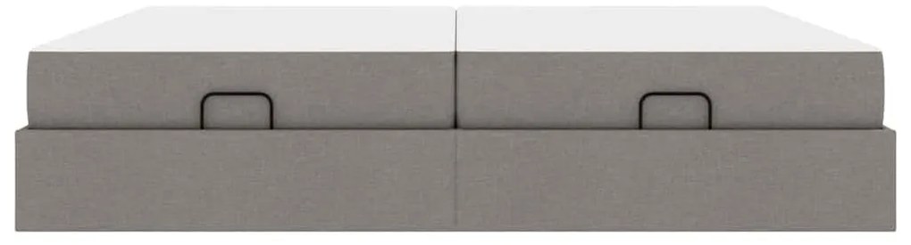 Ágykeret tárolóval Tópszínű 200 x 200 cm szövet