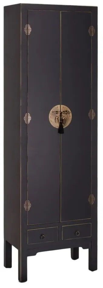 Fekete ruhásszekrény 55x185 cm Oriente – Ixia