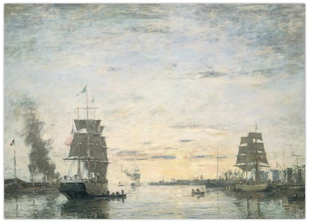 Kép - Eugène Boudin, Entrance to the Harbor, Le Havre, reprodukciók (70x50 cm)