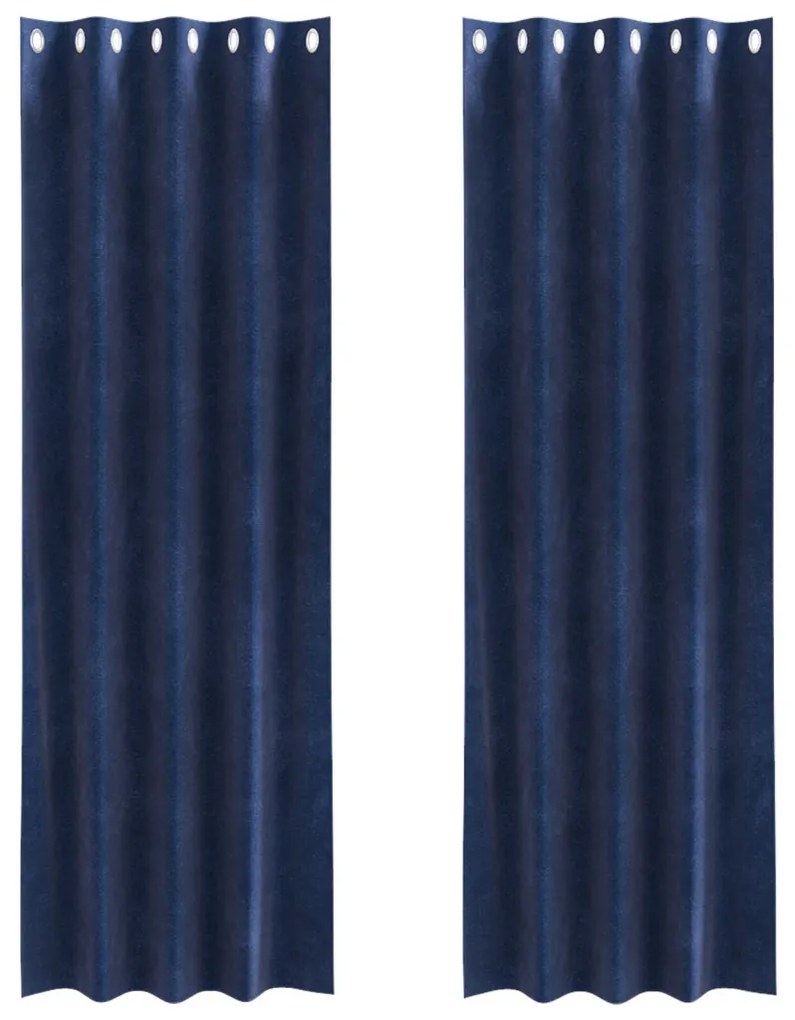 Függönyök függönyökkel 2 pcs Sötétkék 140 x 225 cm Bársony