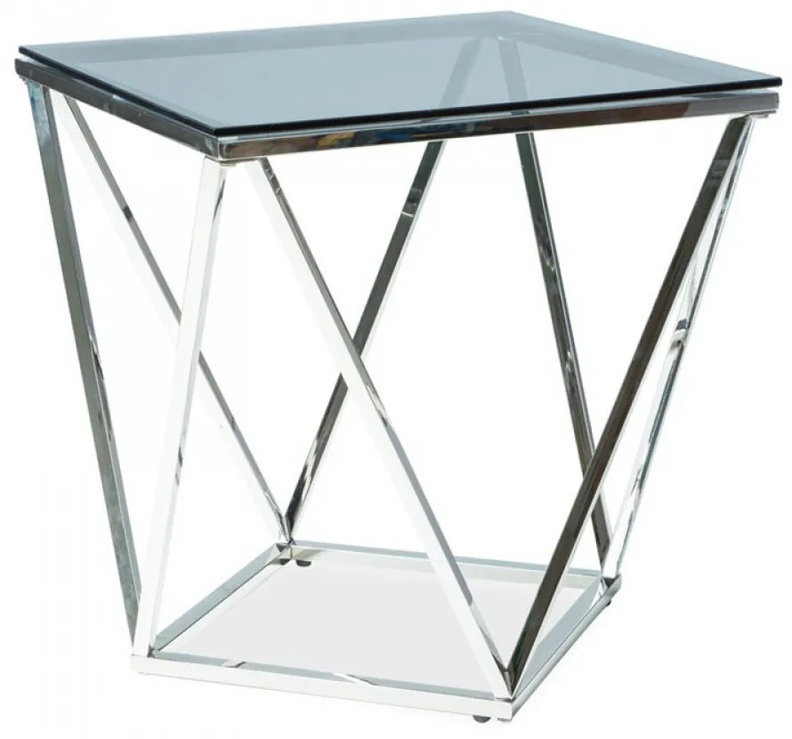 Silver B 50x50cm-es dohányzóasztal Füstös-Ezüst