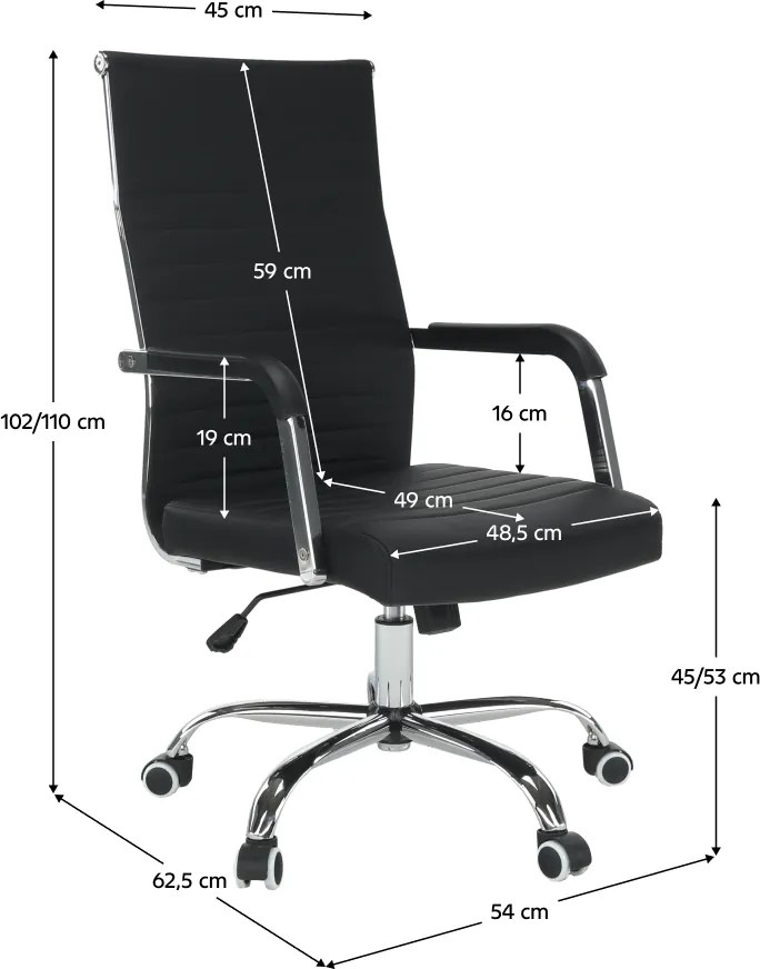 Irodai szék, textilbőr/fém, fekete/króm, FARAN