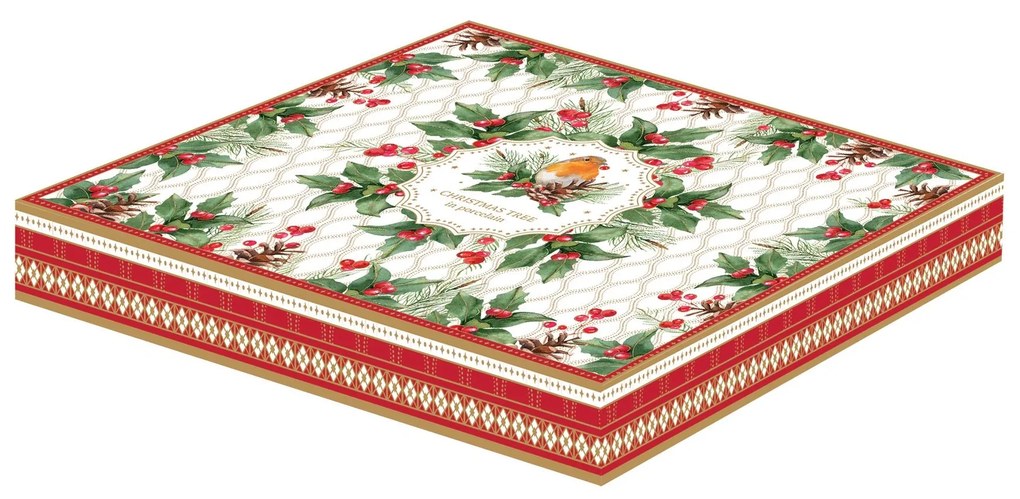 Karácsonyi porcelán fenyő alakú tálca Christmas Berries