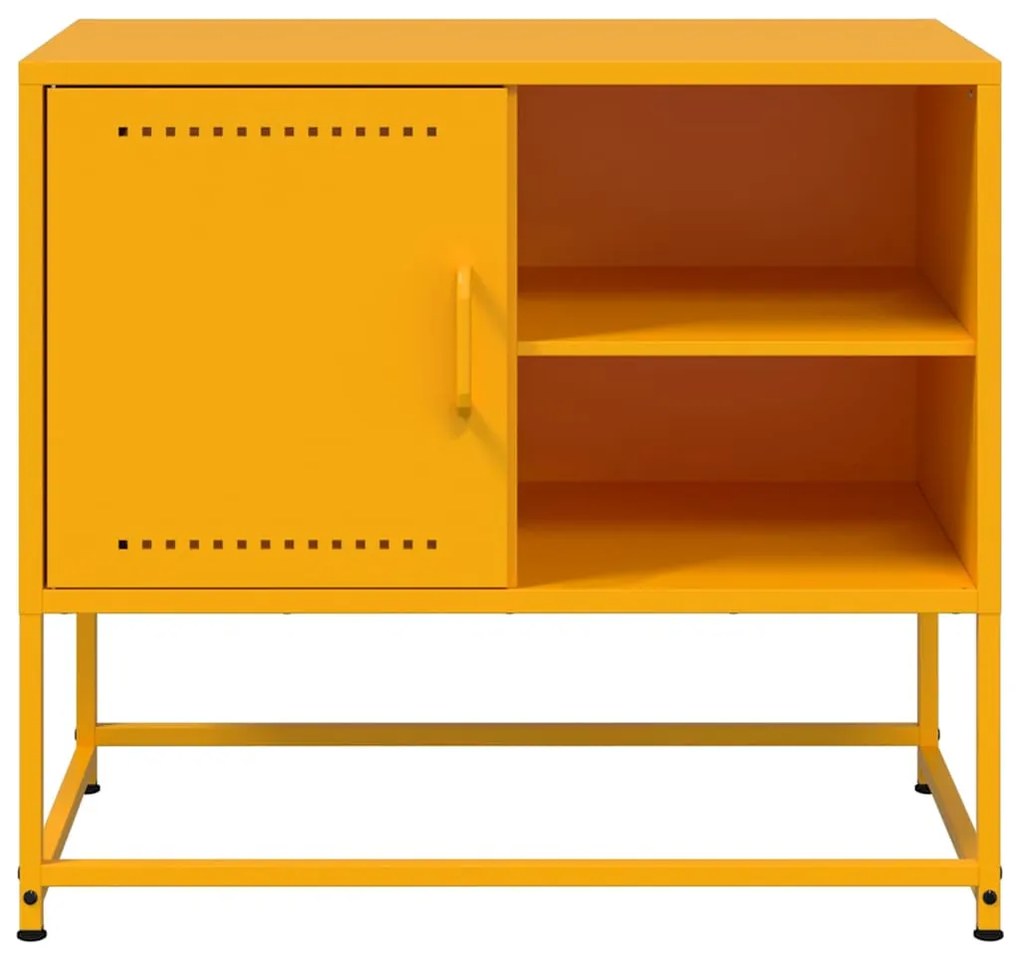 mustársárga acél TV-szekrény 68 x 39 x 60,5 cm