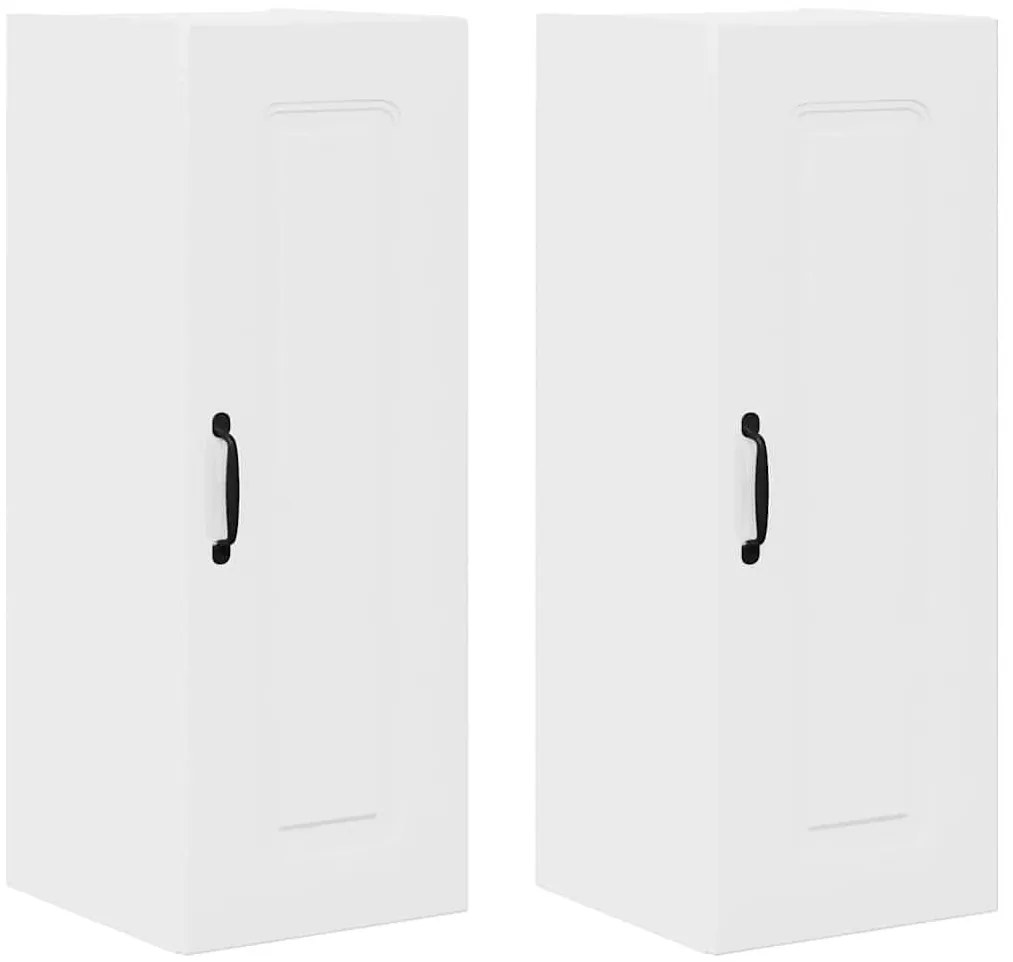 Fali konyhaszekrény 2 pcs Magas Fényű Fehér 30 x 31 x 80 cm