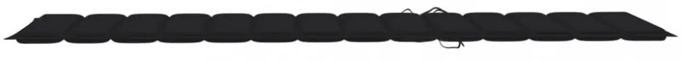 fekete oxford szövet napozóágy párna 200 x 60 x 3 cm