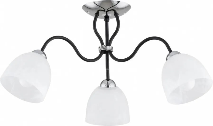 Felületre szerelhető ARIEL csillár 3xE27/15W/230V, fényes króm/fekete