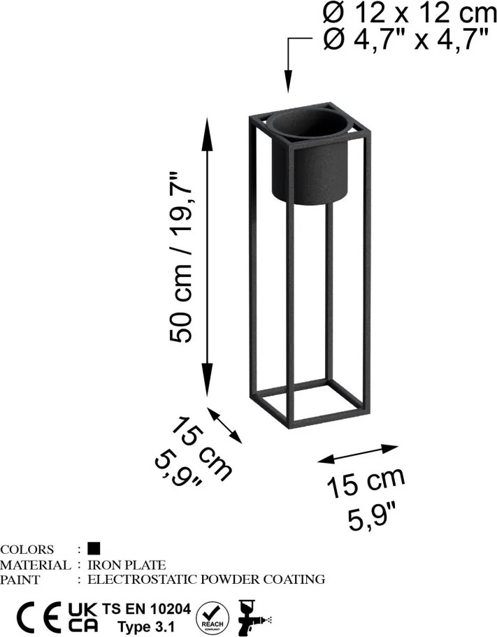 Virágtartó, Ø12 cm – GED-023