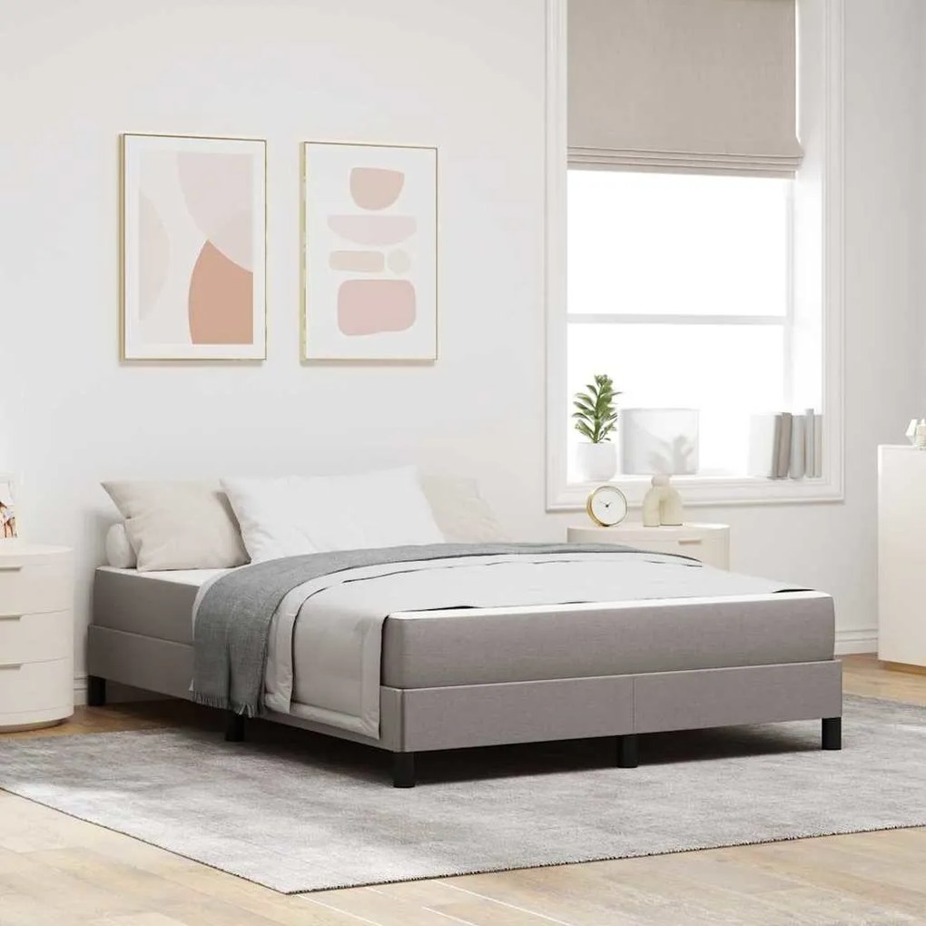 Boxrugós ágy matracmal Tópszínű 160 x 200 cm szövet