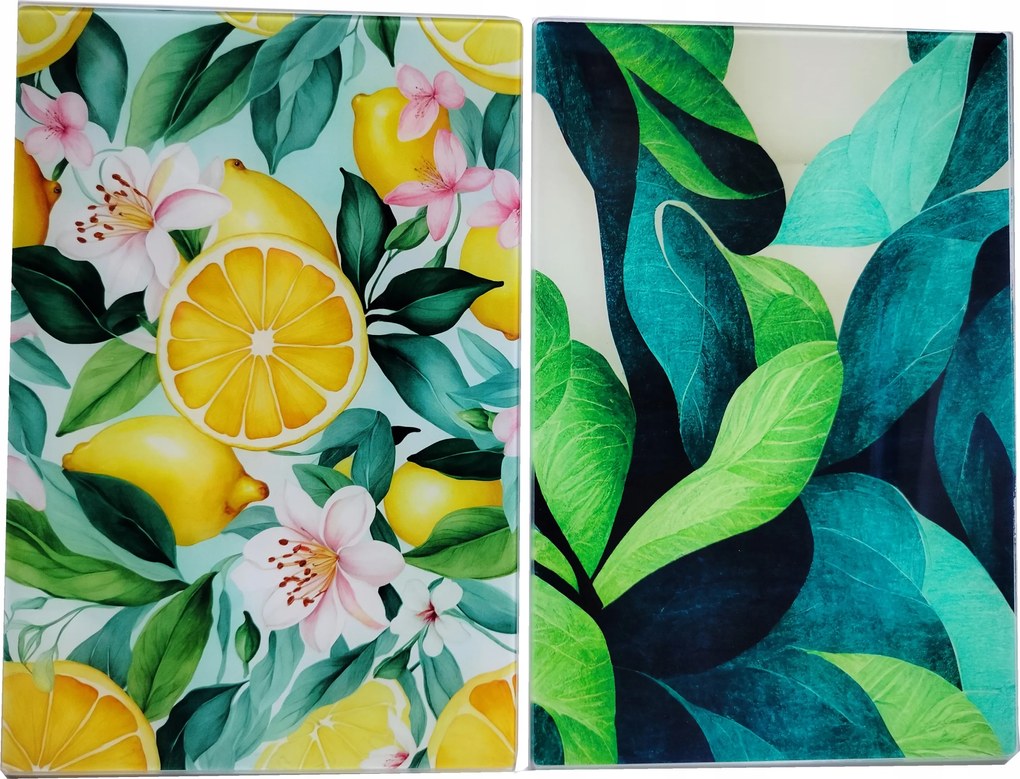 Smukee üveg vágódeszka 2db 20x30cm citrom pálmalevél 554